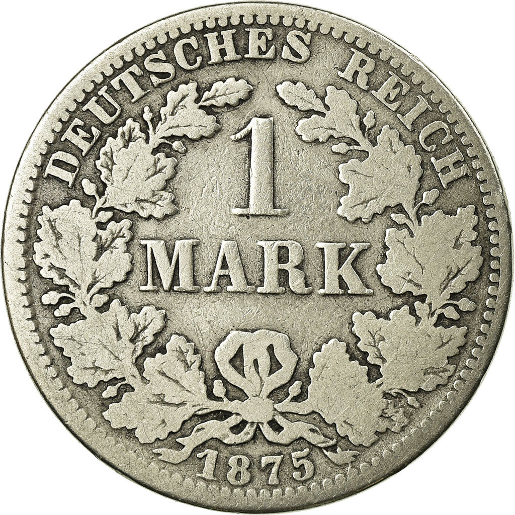 Coin, GERMANY - EMPIRE, Wilhelm I, Mark, 1875, Berlin, VF(20-25), Silver, KM:7