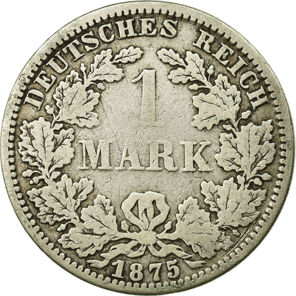 Moneta, GERMANIA - IMPERO, Wilhelm I, Mark, 1875, Berlin, MB, Argento, KM:7