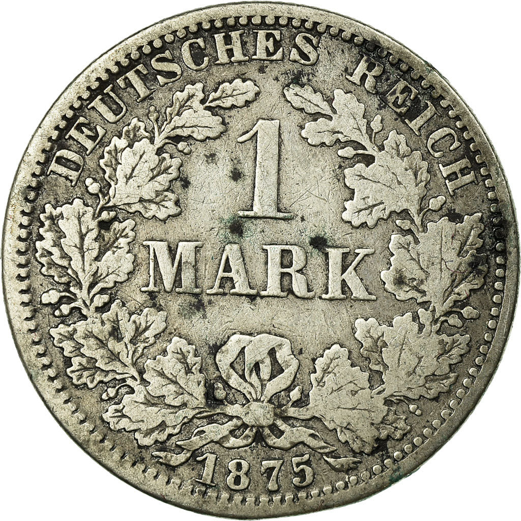 Coin, GERMANY - EMPIRE, Wilhelm I, Mark, 1875, Berlin, VF(20-25), Silver, KM:7