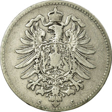 Moneda, ALEMANIA - IMPERIO, Wilhelm I, Mark, 1875, Frankfurt, BC+, Plata, KM:7