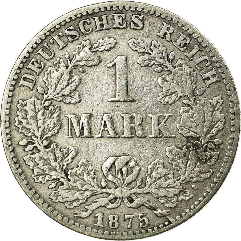 Coin, GERMANY - EMPIRE, Wilhelm I, Mark, 1875, Frankfurt, VF(20-25), Silver