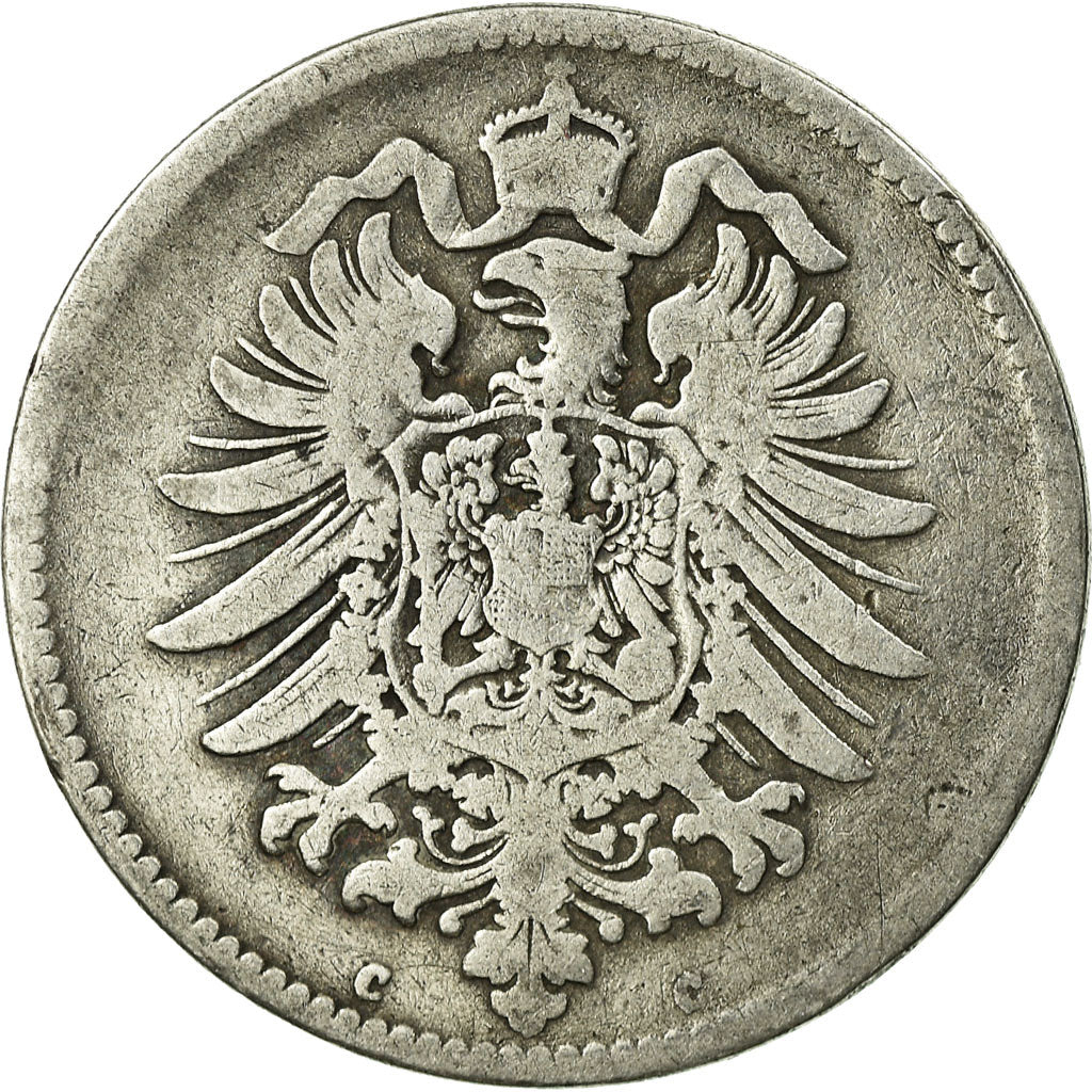 Coin, GERMANY - EMPIRE, Wilhelm I, Mark, 1875, Frankfurt, VF(20-25), Silver