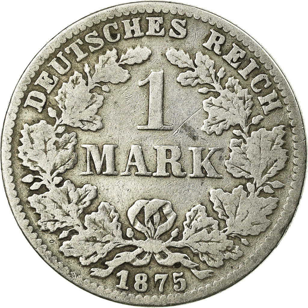 Coin, GERMANY - EMPIRE, Wilhelm I, Mark, 1875, Frankfurt, VF(20-25), Silver