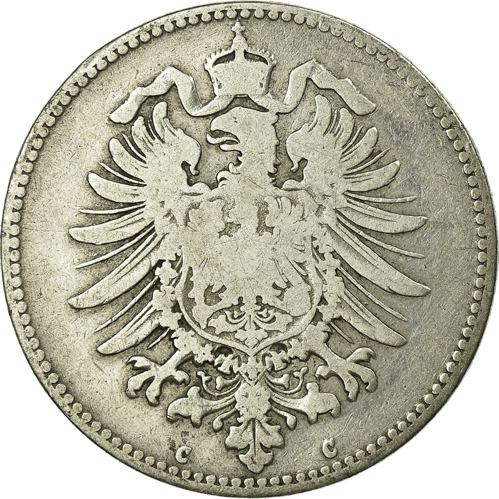 Coin, GERMANY - EMPIRE, Wilhelm I, Mark, 1875, Frankfurt, VF(20-25), Silver