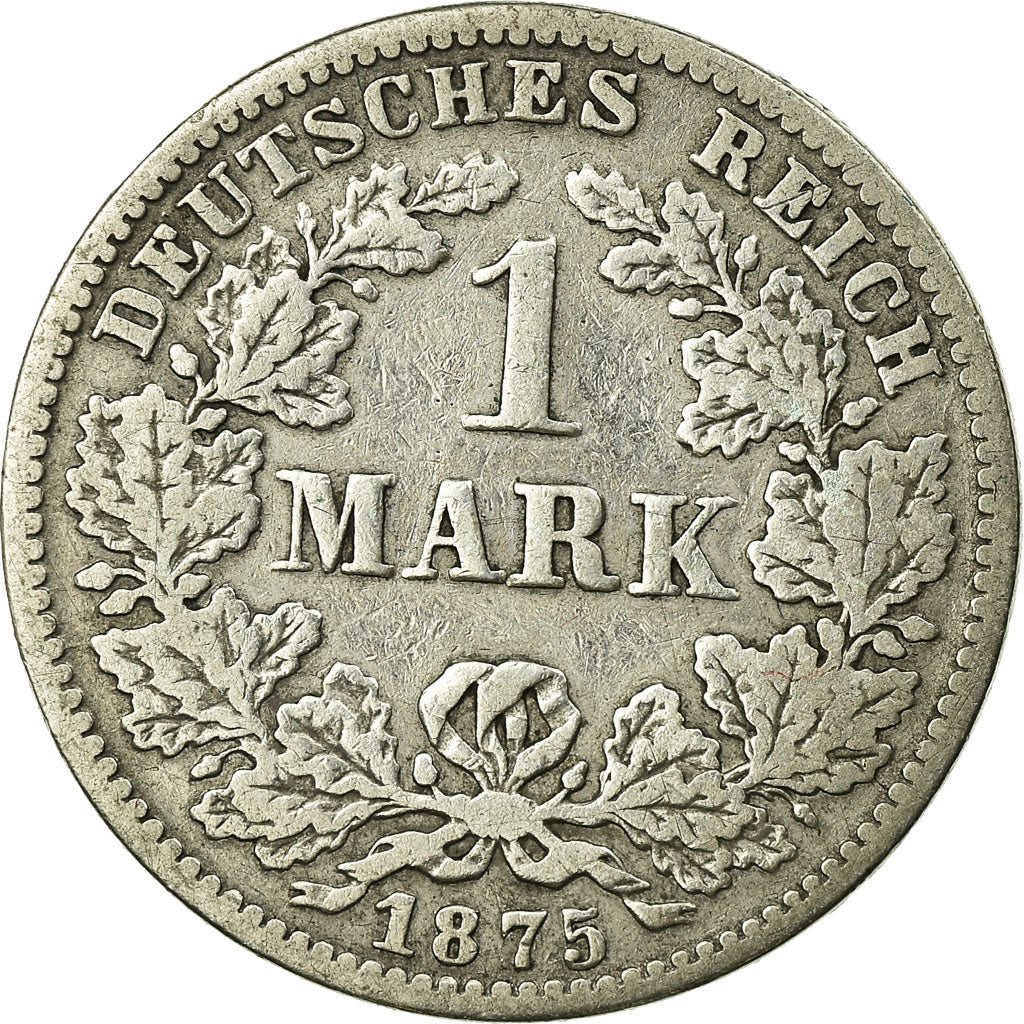 Coin, GERMANY - EMPIRE, Wilhelm I, Mark, 1875, Frankfurt, VF(20-25), Silver
