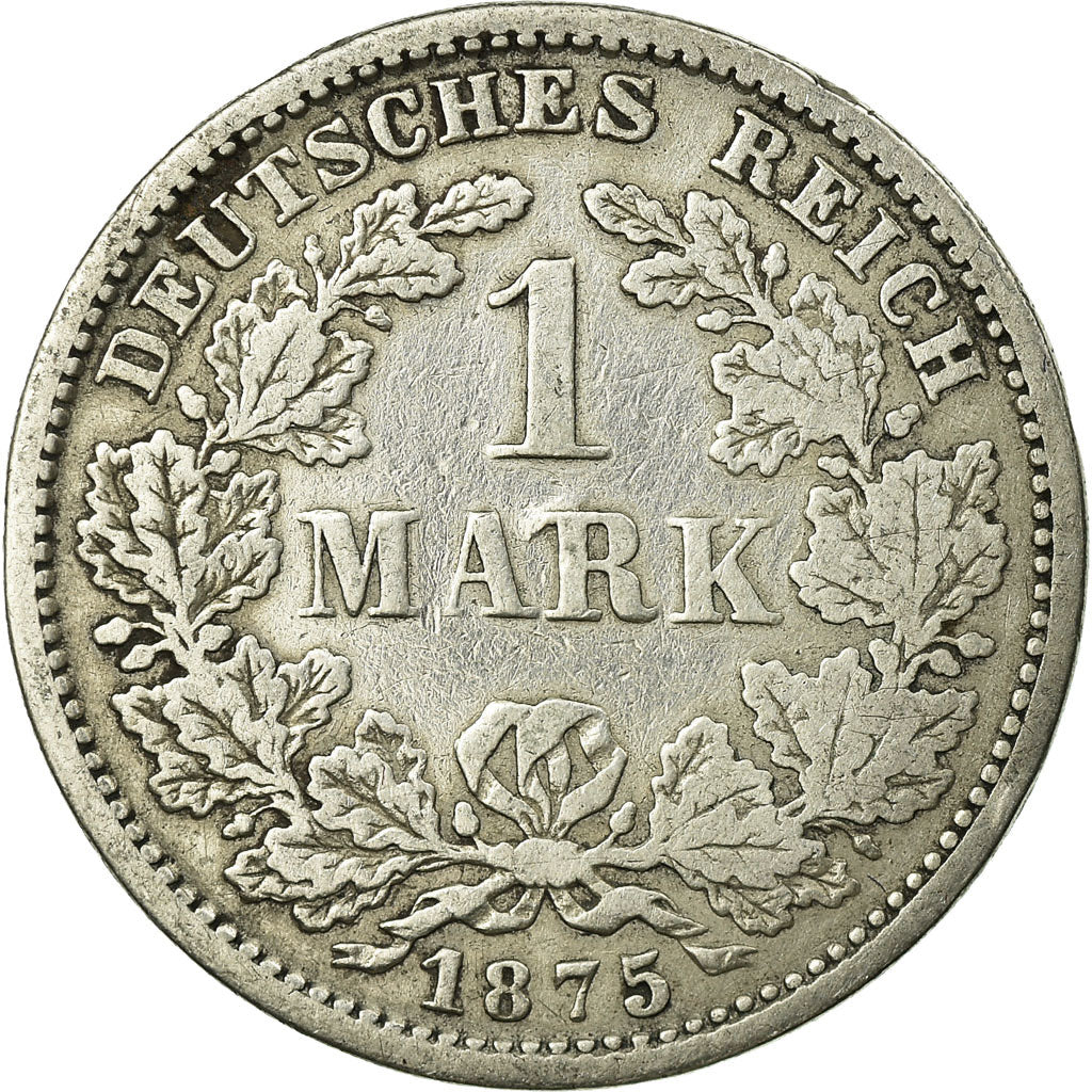 Coin, GERMANY - EMPIRE, Wilhelm I, Mark, 1875, Stuttgart, VF(20-25), Silver