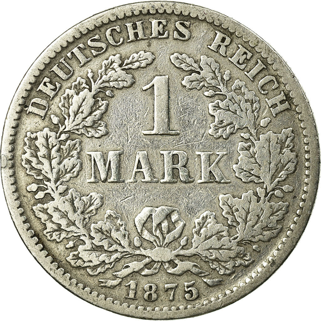 Coin, GERMANY - EMPIRE, Wilhelm I, Mark, 1875, Stuttgart, VF(20-25), Silver