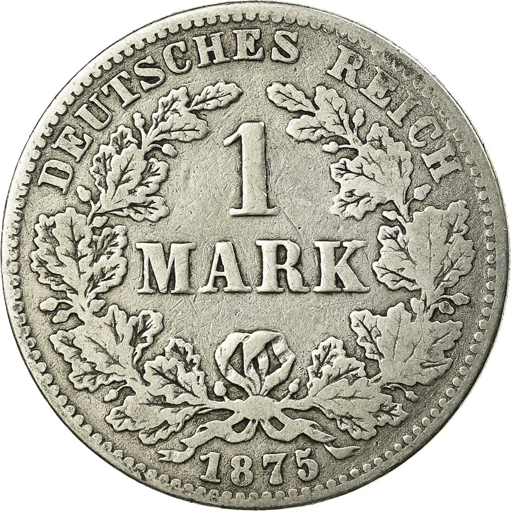 Coin, GERMANY - EMPIRE, Wilhelm I, Mark, 1875, Hambourg, VF(20-25), Silver, KM:7