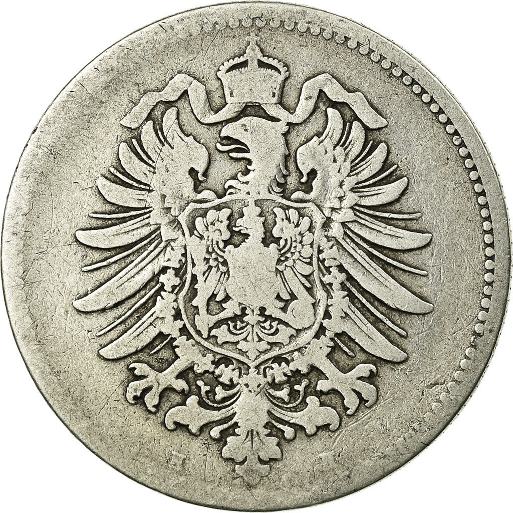 Monnaie, GERMANY - EMPIRE, Wilhelm I, Mark, 1875, Darmstadt, B+, Argent, KM:7