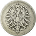 Monnaie, GERMANY - EMPIRE, Wilhelm I, Mark, 1875, Darmstadt, B+, Argent, KM:7