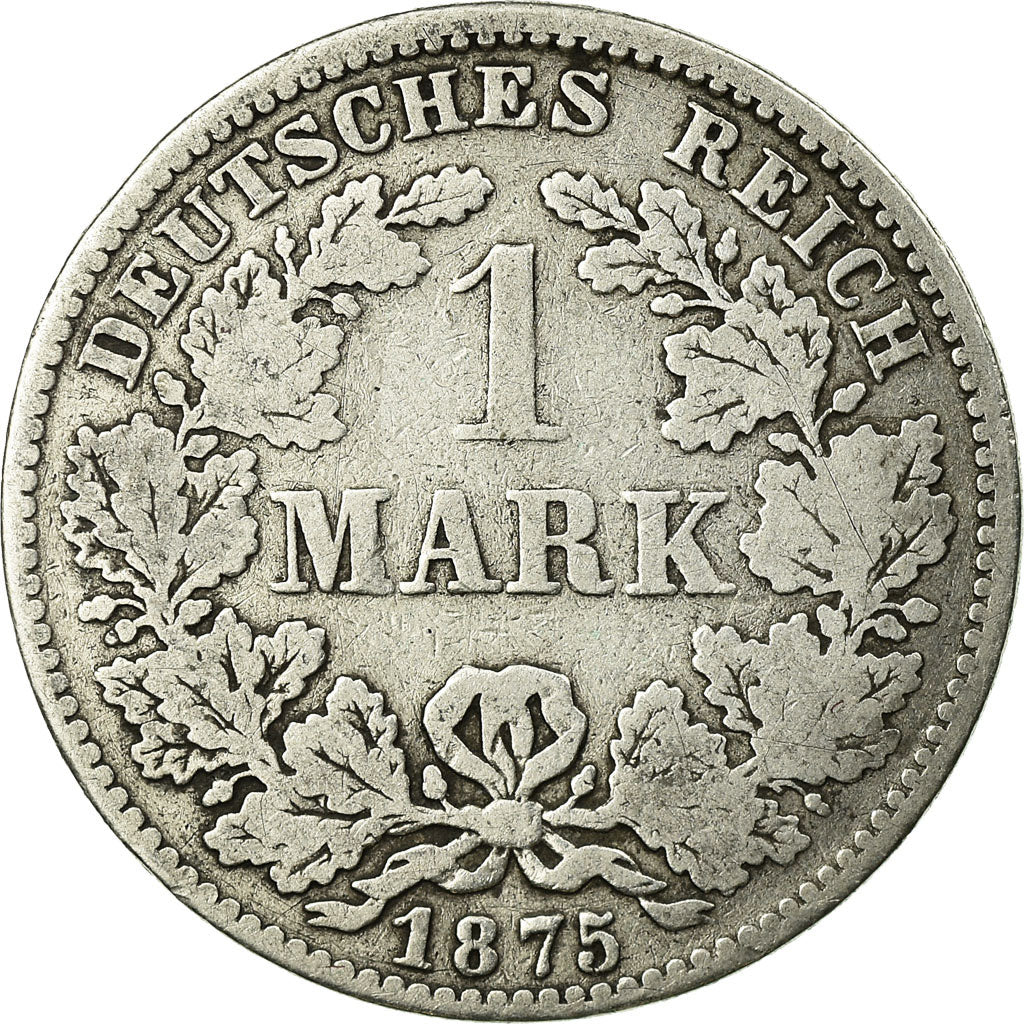 Monnaie, GERMANY - EMPIRE, Wilhelm I, Mark, 1875, Darmstadt, B+, Argent, KM:7