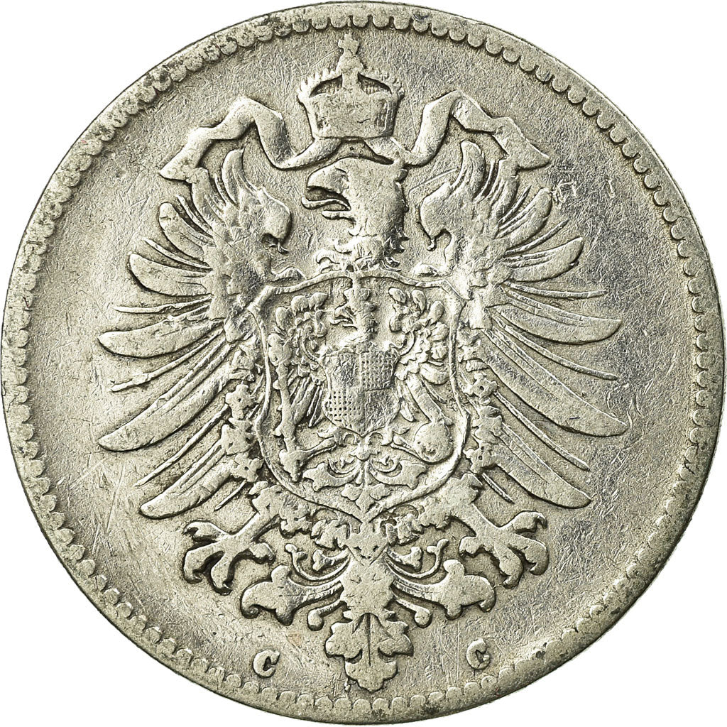 Coin, GERMANY - EMPIRE, Wilhelm I, Mark, 1876, Frankfurt, VF(20-25), Silver