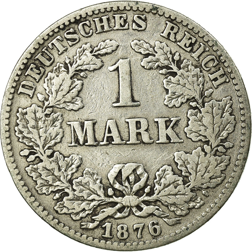 Coin, GERMANY - EMPIRE, Wilhelm I, Mark, 1876, Frankfurt, VF(20-25), Silver