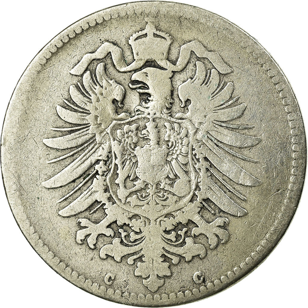 Coin, GERMANY - EMPIRE, Wilhelm I, Mark, 1876, Frankfurt, VF(20-25), Silver