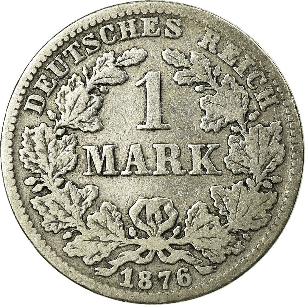 Coin, GERMANY - EMPIRE, Wilhelm I, Mark, 1876, Frankfurt, VF(20-25), Silver