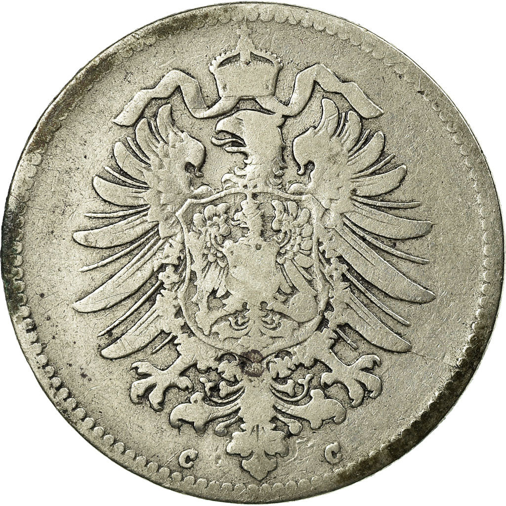 Coin, GERMANY - EMPIRE, Wilhelm I, Mark, 1876, Frankfurt, VF(20-25), Silver