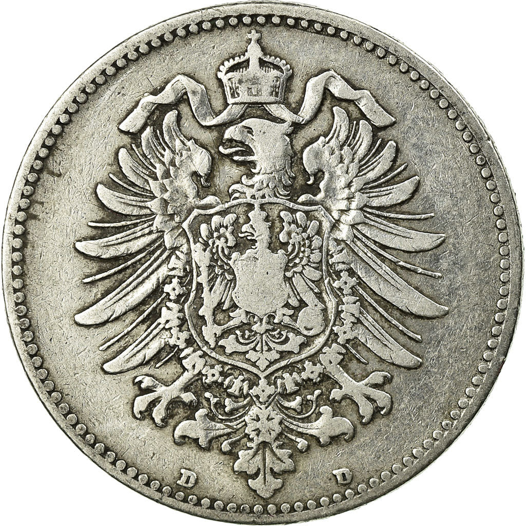 Coin, GERMANY - EMPIRE, Wilhelm I, Mark, 1876, Munich, VF(20-25), Silver, KM:7