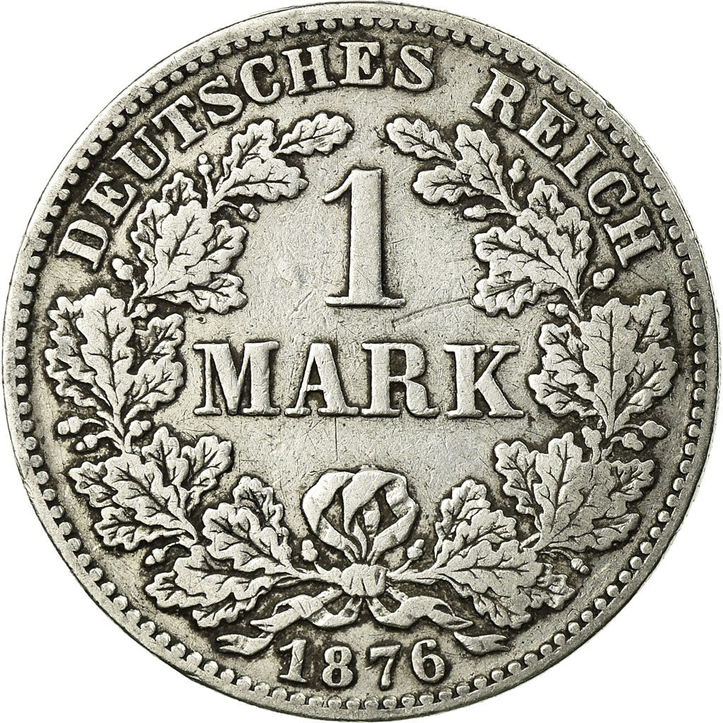 Coin, GERMANY - EMPIRE, Wilhelm I, Mark, 1876, Munich, VF(20-25), Silver, KM:7