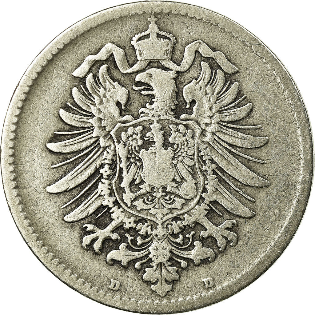 Coin, GERMANY - EMPIRE, Wilhelm I, Mark, 1876, Munich, VF(20-25), Silver, KM:7