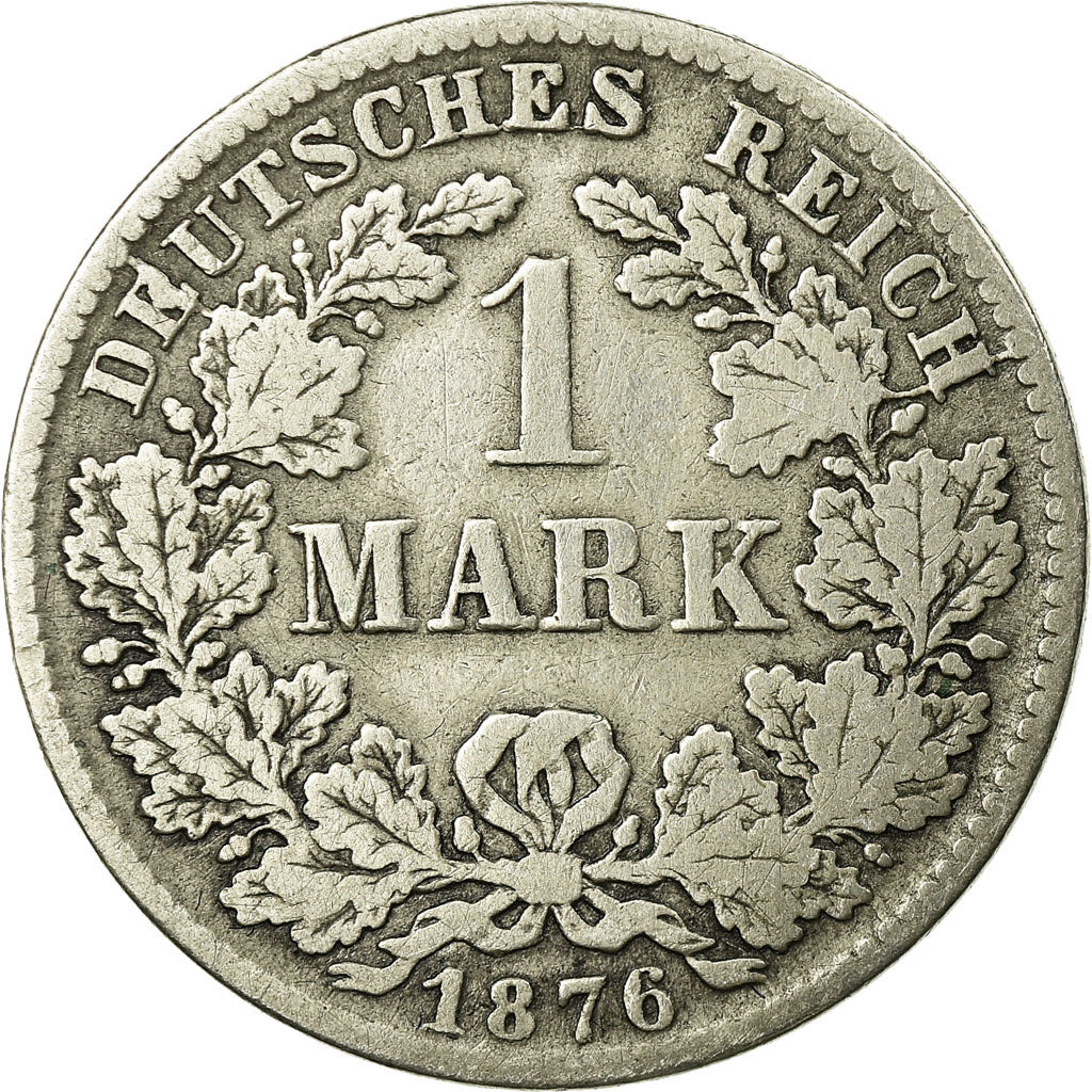 Coin, GERMANY - EMPIRE, Wilhelm I, Mark, 1876, Munich, VF(20-25), Silver, KM:7