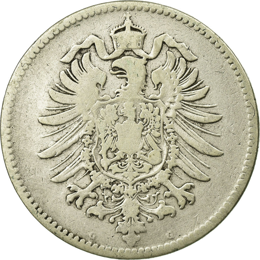 Coin, GERMANY - EMPIRE, Wilhelm I, Mark, 1876, Karlsruhe, VF(20-25), Silver