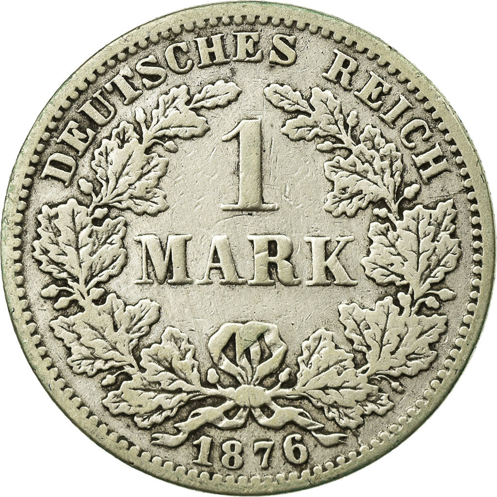 Coin, GERMANY - EMPIRE, Wilhelm I, Mark, 1876, Karlsruhe, VF(20-25), Silver