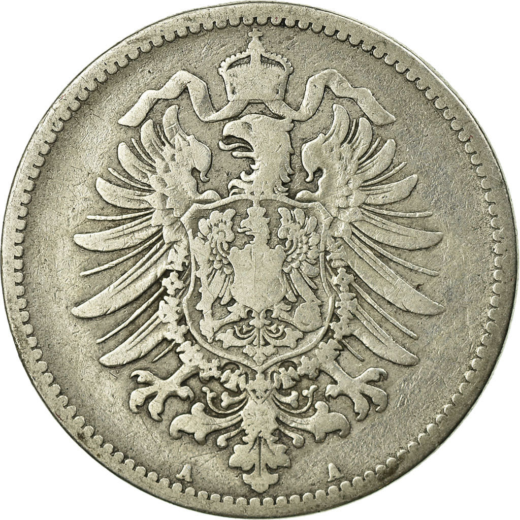 Coin, GERMANY - EMPIRE, Wilhelm I, Mark, 1880, Berlin, VF(20-25), Silver, KM:7