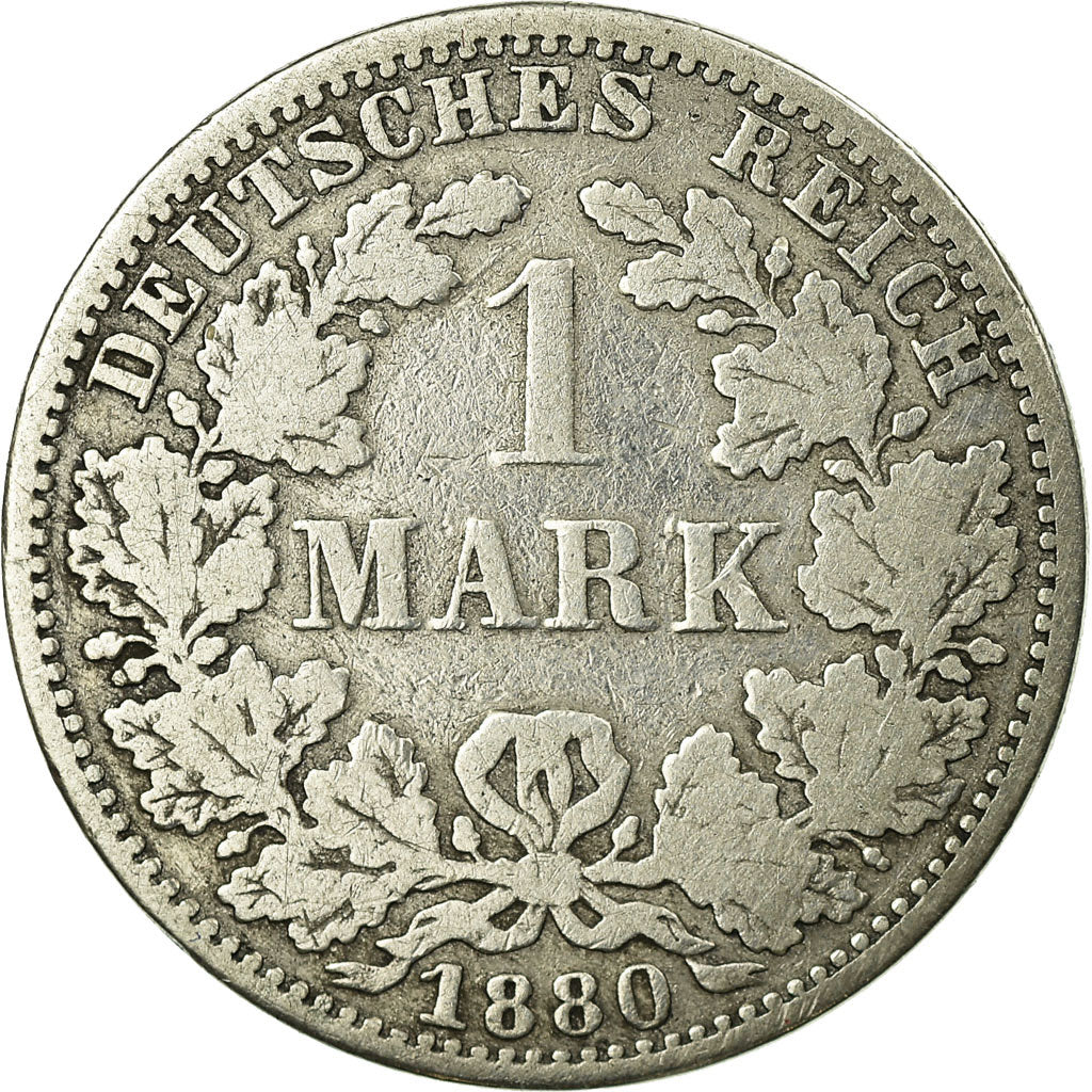 Coin, GERMANY - EMPIRE, Wilhelm I, Mark, 1880, Berlin, VF(20-25), Silver, KM:7