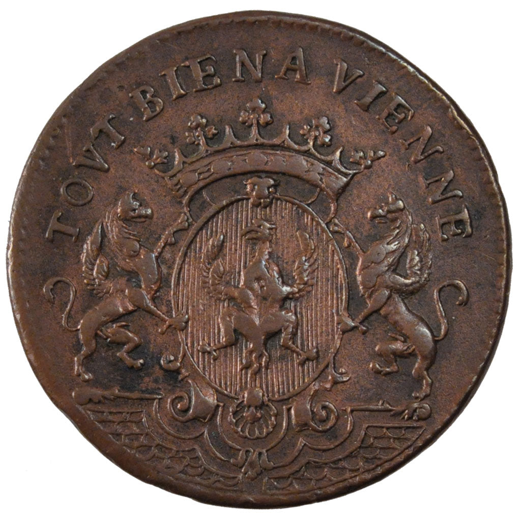 France, Royal, Token, 1722, AU(50-53), Copper, Feuardent #9905, 9.02