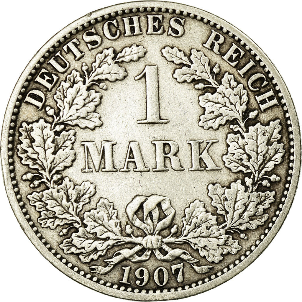 Coin, GERMANY - EMPIRE, Wilhelm II, Mark, 1907, Berlin, EF(40-45), Silver, KM:14