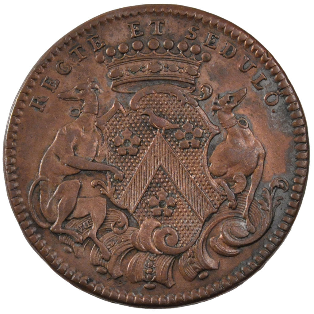 France, Royal, Token, 1751, AU(50-53), Copper, Feuardent #10106, 9.48