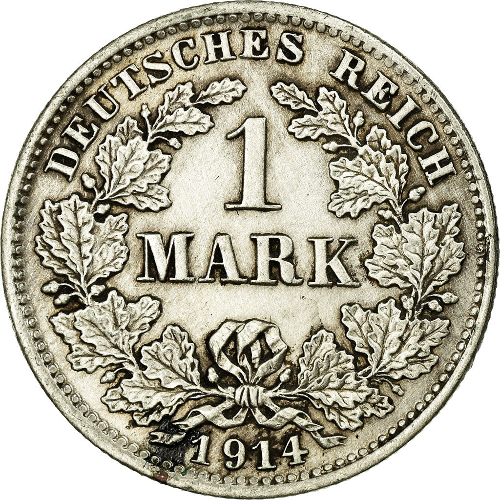 Coin, GERMANY - EMPIRE, Wilhelm II, Mark, 1914, Munich, EF(40-45), Silver, KM:14