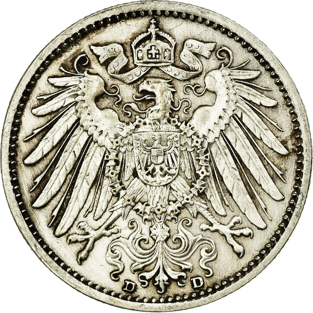 Coin, GERMANY - EMPIRE, Wilhelm II, Mark, 1914, Munich, EF(40-45), Silver, KM:14