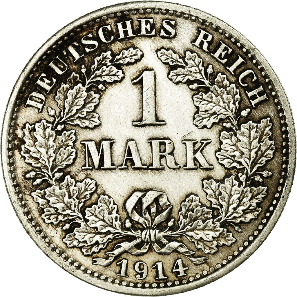 Coin, GERMANY - EMPIRE, Wilhelm II, Mark, 1914, Munich, EF(40-45), Silver, KM:14