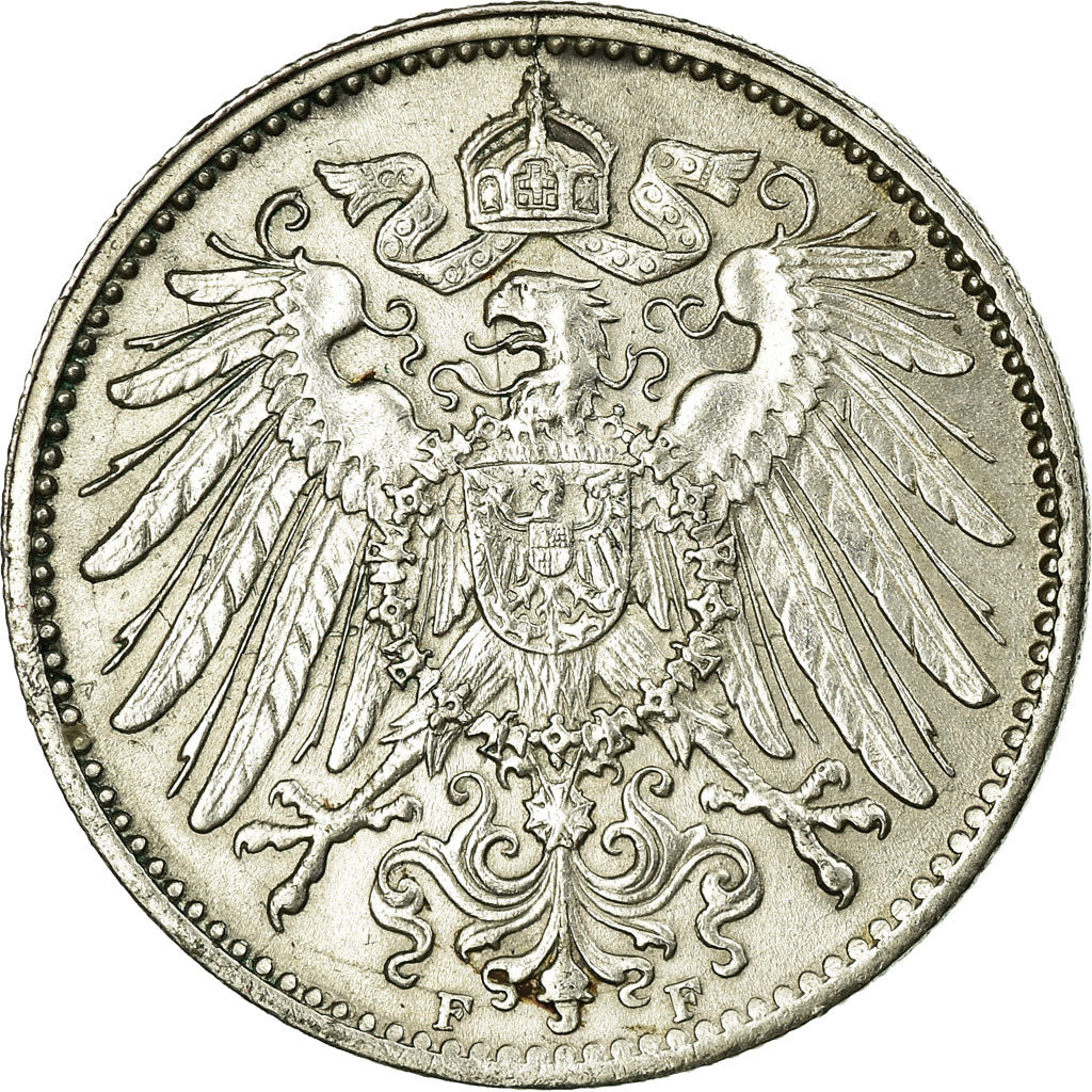 Coin, GERMANY - EMPIRE, Wilhelm II, Mark, 1914, Stuttgart, EF(40-45), Silver