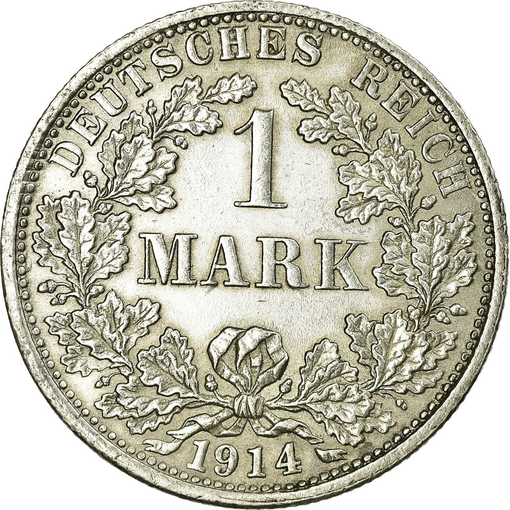 Coin, GERMANY - EMPIRE, Wilhelm II, Mark, 1914, Stuttgart, EF(40-45), Silver