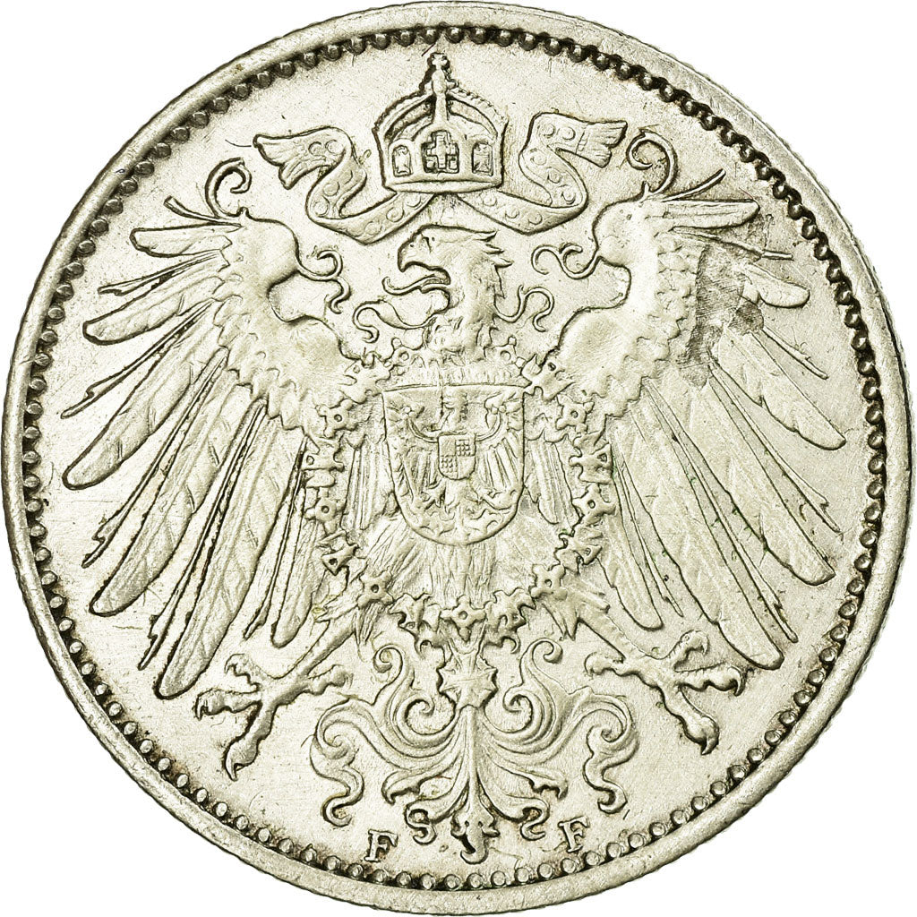 Coin, GERMANY - EMPIRE, Wilhelm II, Mark, 1914, Stuttgart, EF(40-45), Silver