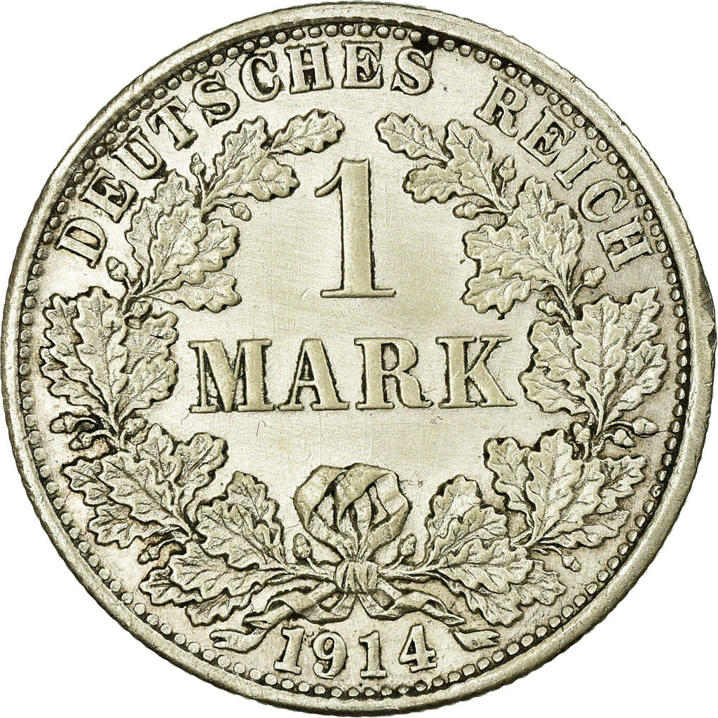 Coin, GERMANY - EMPIRE, Wilhelm II, Mark, 1914, Stuttgart, EF(40-45), Silver