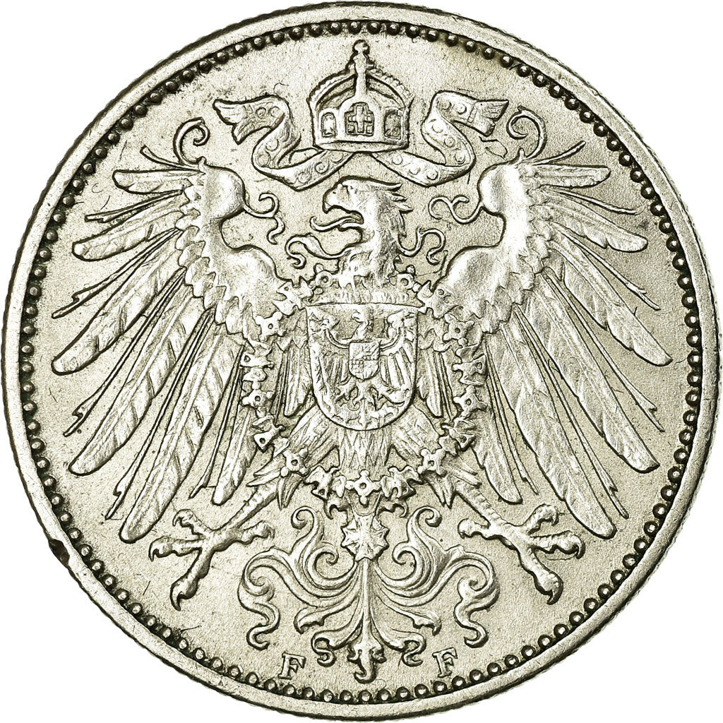 Coin, GERMANY - EMPIRE, Wilhelm II, Mark, 1914, Stuttgart, EF(40-45), Silver