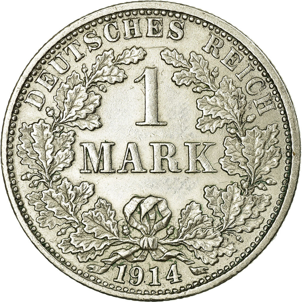 Coin, GERMANY - EMPIRE, Wilhelm II, Mark, 1914, Stuttgart, EF(40-45), Silver