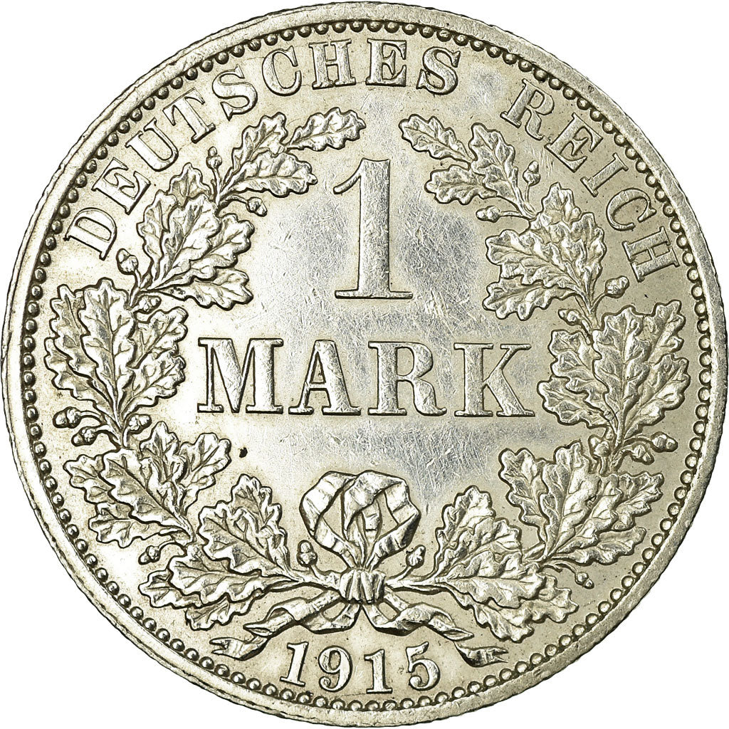 Coin, GERMANY - EMPIRE, Wilhelm II, Mark, 1915, Berlin, EF(40-45), Silver, KM:14