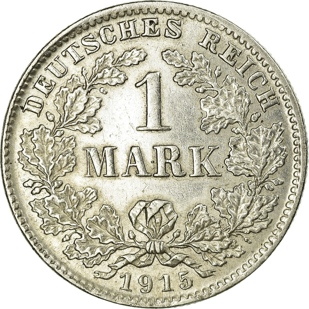 Coin, GERMANY - EMPIRE, Wilhelm II, Mark, 1915, Munich, EF(40-45), Silver, KM:14