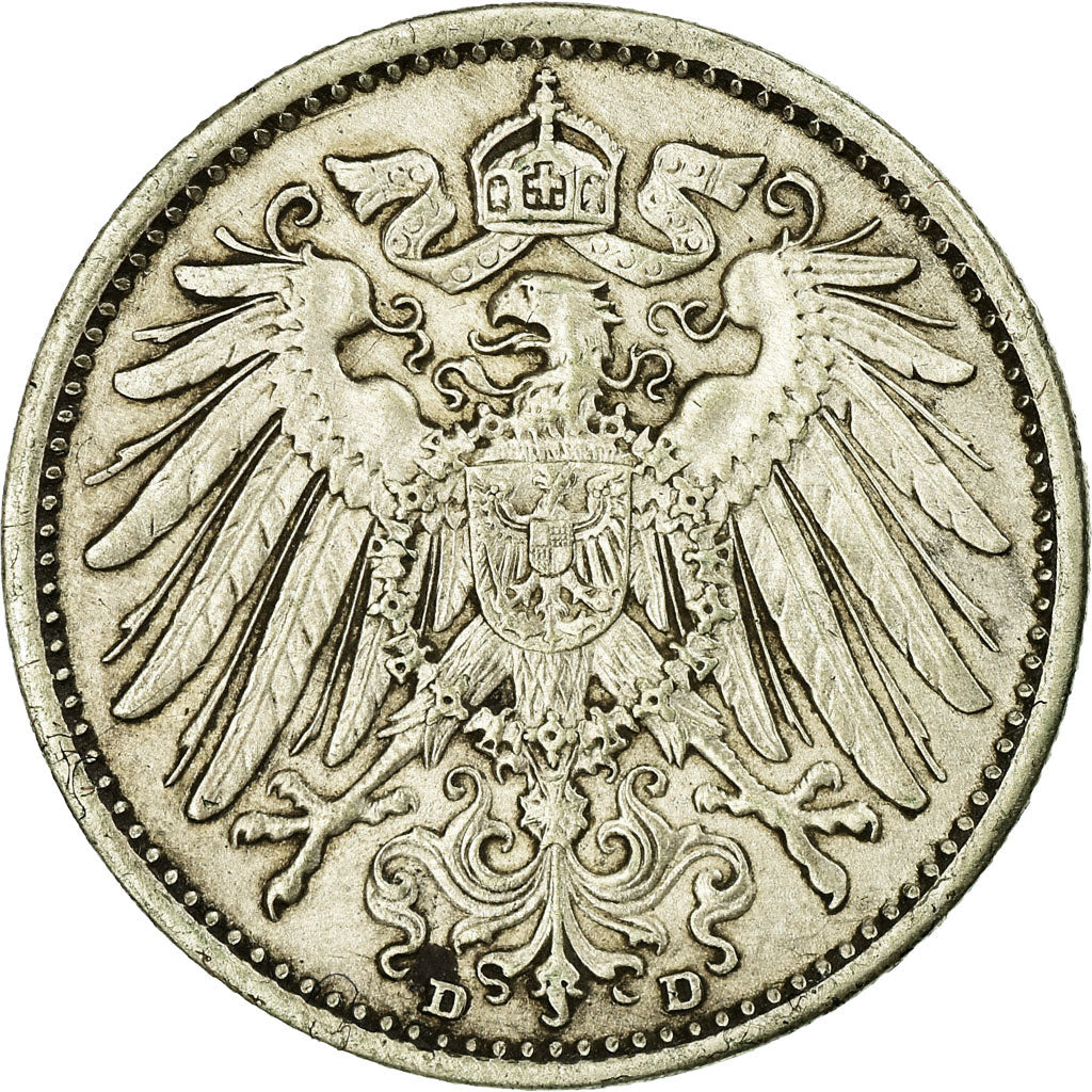 Coin, GERMANY - EMPIRE, Wilhelm II, Mark, 1915, Munich, EF(40-45), Silver, KM:14