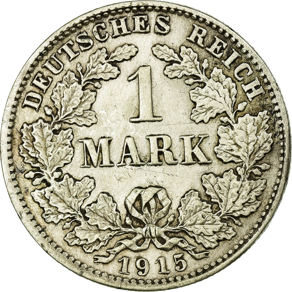Coin, GERMANY - EMPIRE, Wilhelm II, Mark, 1915, Munich, EF(40-45), Silver, KM:14
