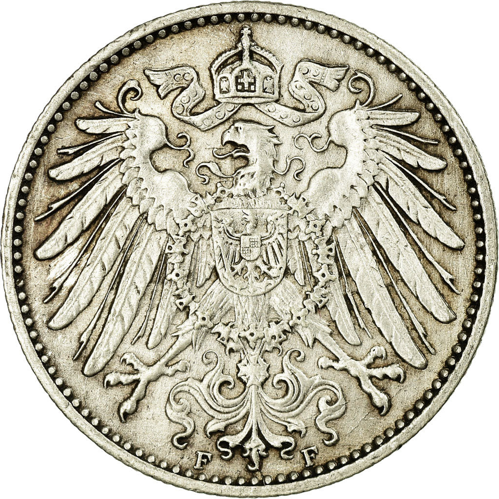 Coin, GERMANY - EMPIRE, Wilhelm II, Mark, 1915, Stuttgart, EF(40-45), Silver