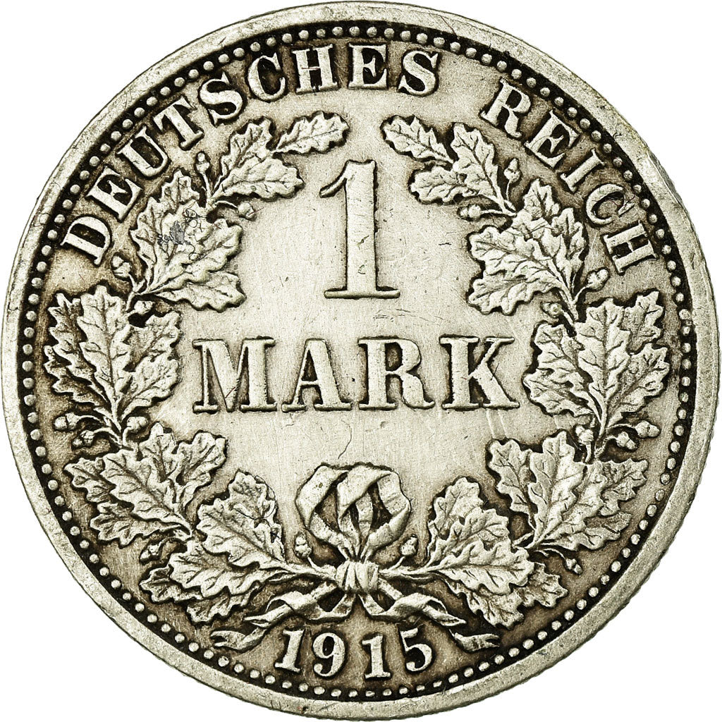 Coin, GERMANY - EMPIRE, Wilhelm II, Mark, 1915, Stuttgart, EF(40-45), Silver