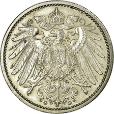 Coin, GERMANY - EMPIRE, Wilhelm II, Mark, 1915, Karlsruhe, EF(40-45), Silver