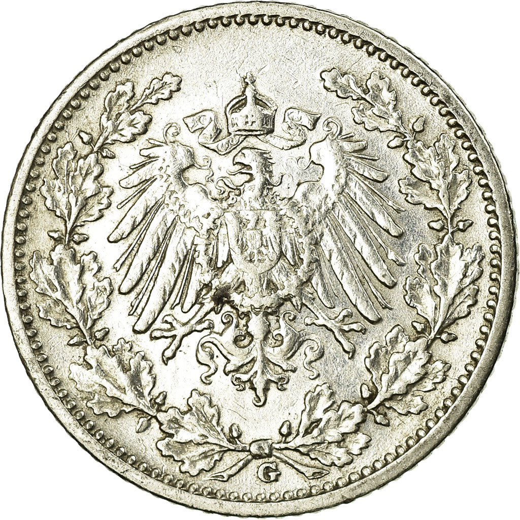 Moneta, GERMANIA - IMPERO, 1/2 Mark, 1906, Karlsruhe, MB+, Argento, KM:17