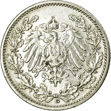 Moneta, GERMANIA - IMPERO, 1/2 Mark, 1906, Karlsruhe, MB+, Argento, KM:17
