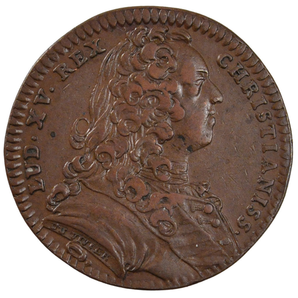France, Royal, Token, 1737, AU(50-53), Copper, Feuardent #2772, 7.06